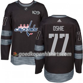 Washington Capitals T.J. Oshie 77 1917-2017 100th Anniversary Adidas Zwart Authentic Shirt - Mannen